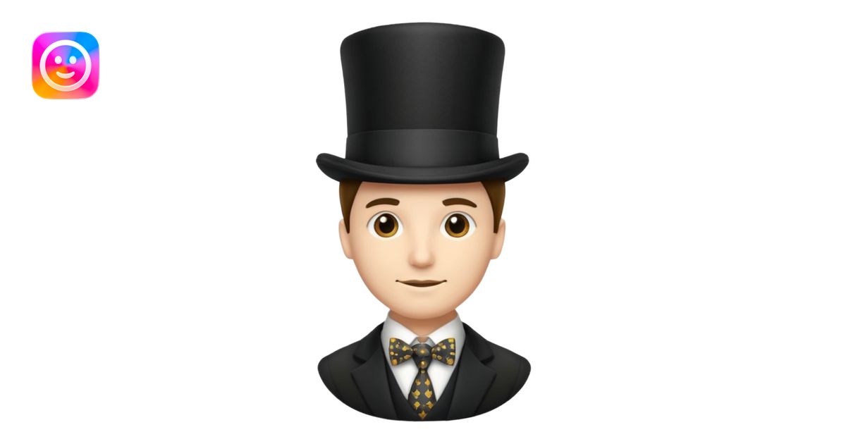 Man in top hat & tie emoji | AI Emoji Generator