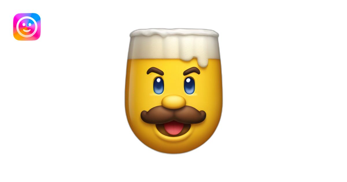Super Mario qui boit une bière emoji | AI Emoji Generator