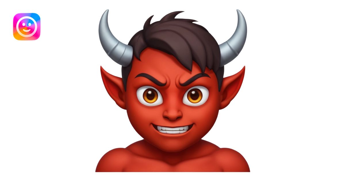 Demon cartoon emoji character, head and shoulders included (chest-up ...