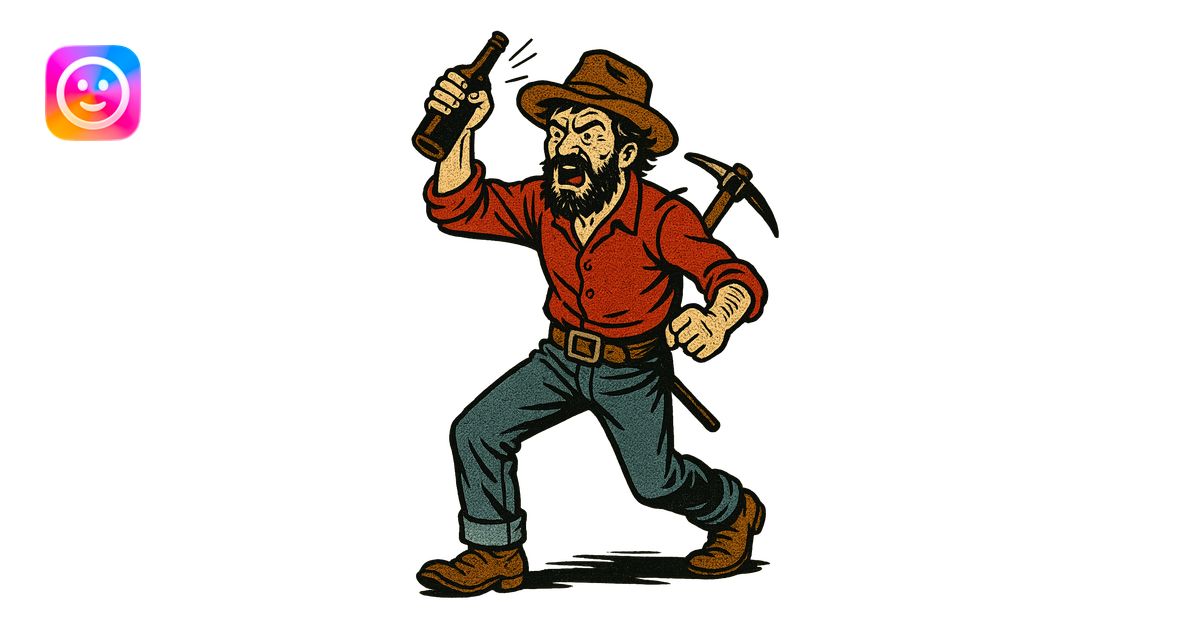 The full body of a drunken, aggressive gold prospector from the ...