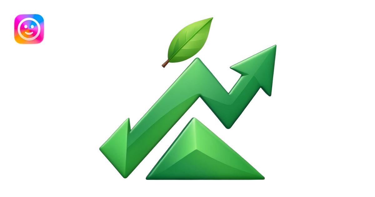Create an Apple-style emoji that represents a stock/share, combining a ...