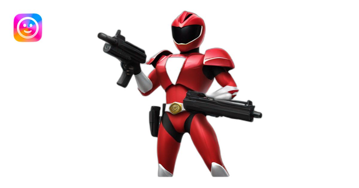 red power ranger with a police gun emoji | AI Emoji Generator