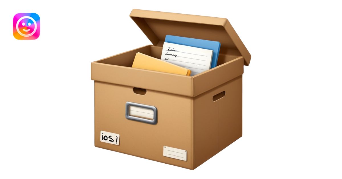 file storage box with label emoji | AI Emoji Generator
