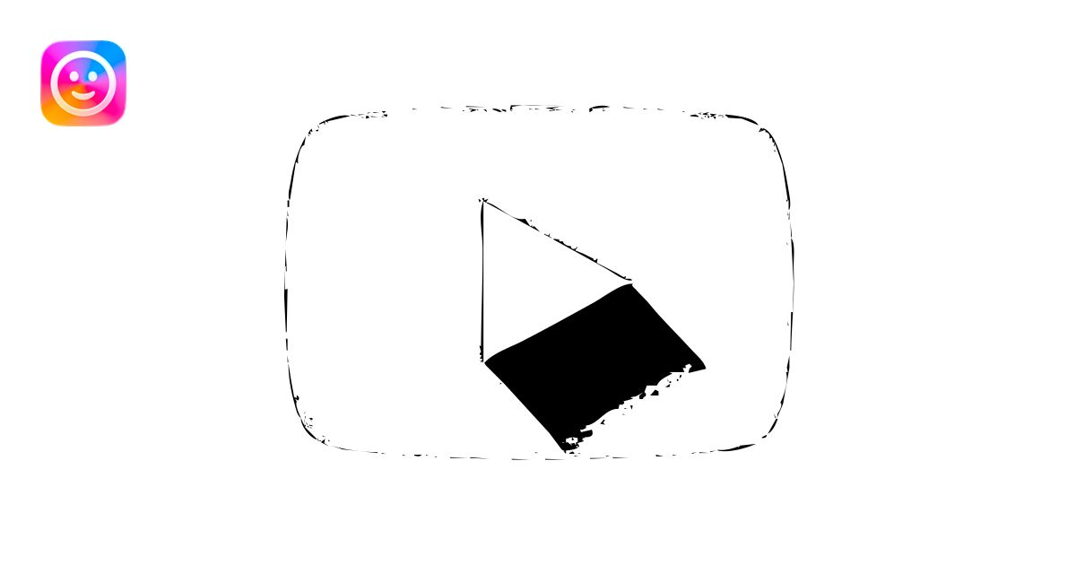 YouTube logo, rectangle with rounded corners and play button in the ...
