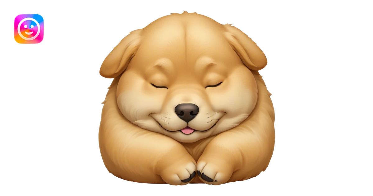 Cinematic Meme-Worthy Chubby Sleeping Golden Retriever Portrait Emoji ...