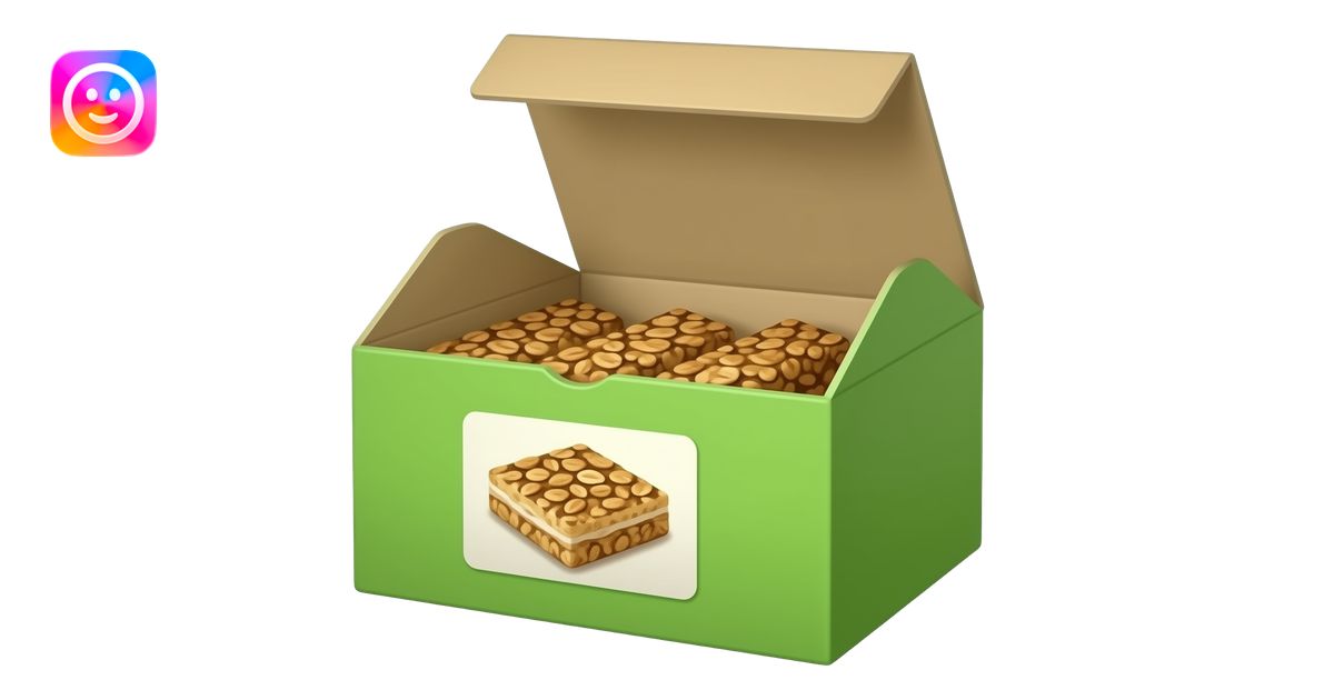 rectangular grocery store green cardboard box of heathy granola bars ...