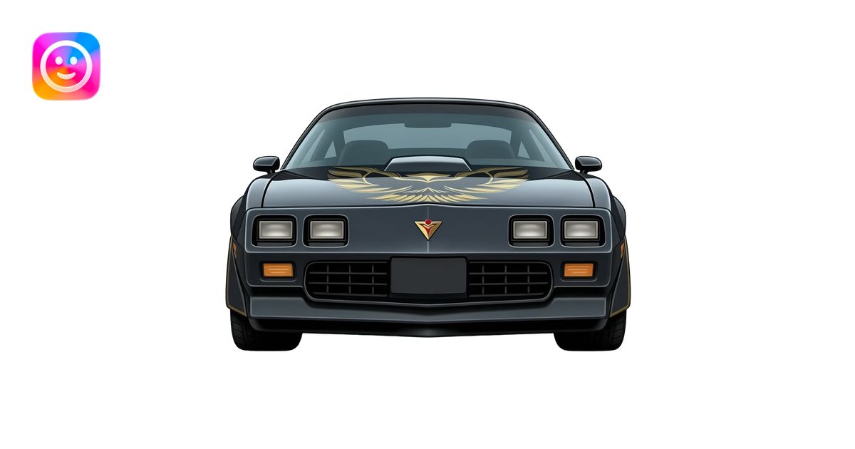 KITT the black Trans Am from the Knight Rider TV show emoji | AI Emoji ...