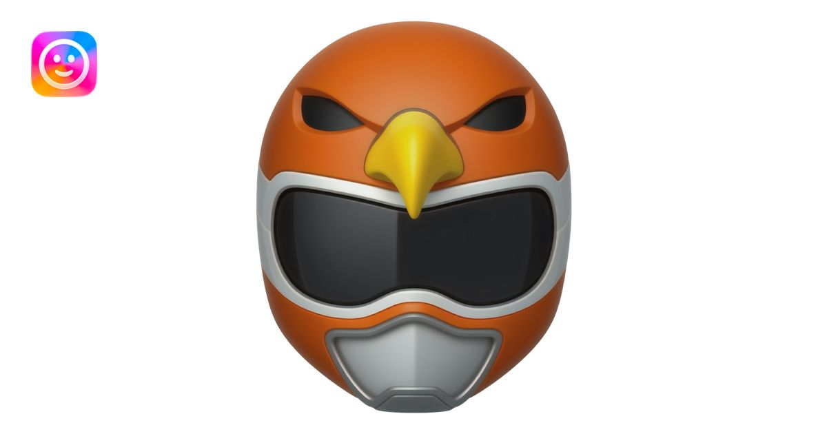 Orange eagle power ranger helmet emoji | AI Emoji Generator