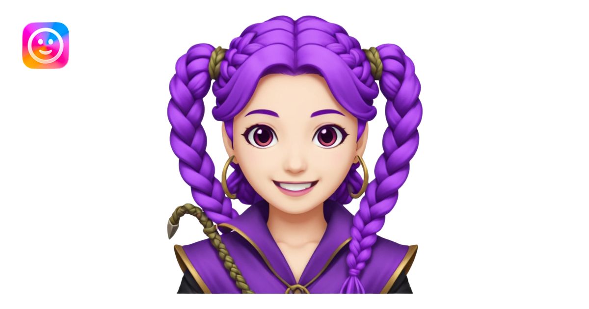 Rumi from K-pop demon hunters purple braid 1 emoji | AI Emoji Generator