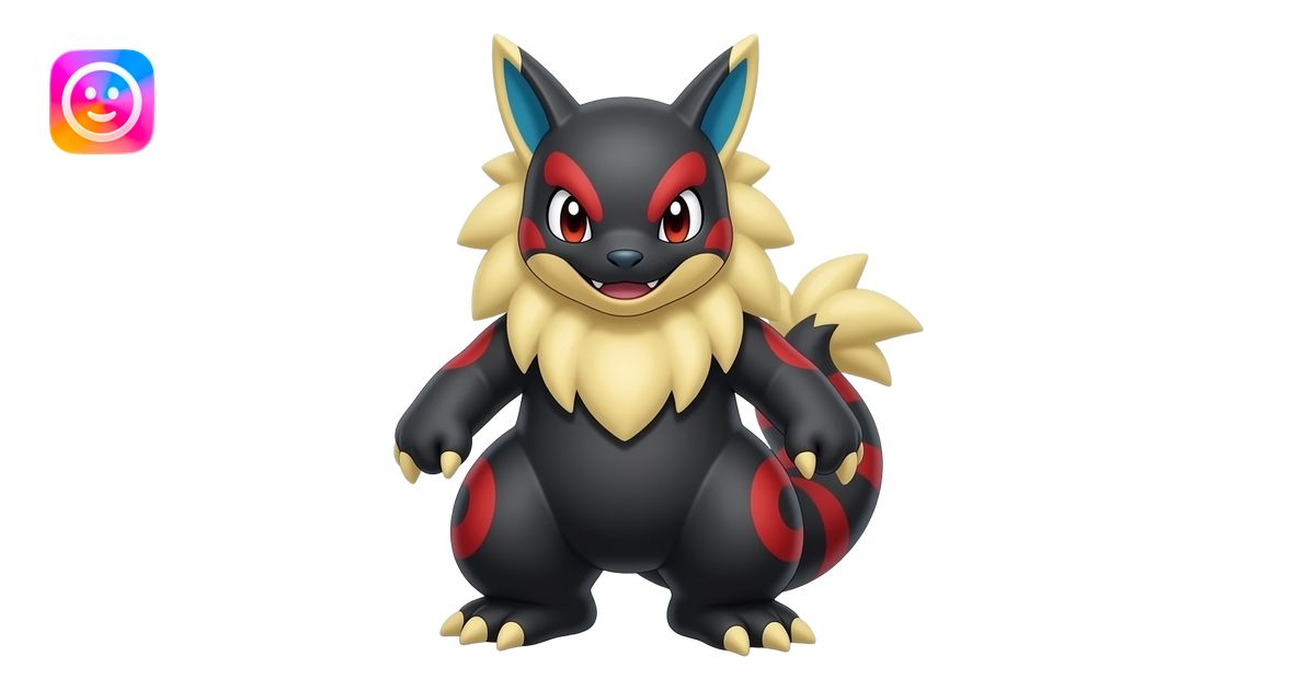 incineroar Pokemon red black emoji | AI Emoji Generator