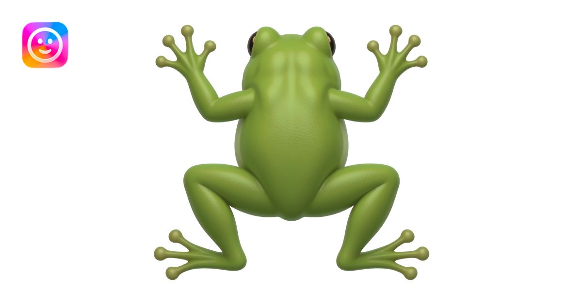 Jumping Frog back angle light green emoji | AI Emoji Generator
