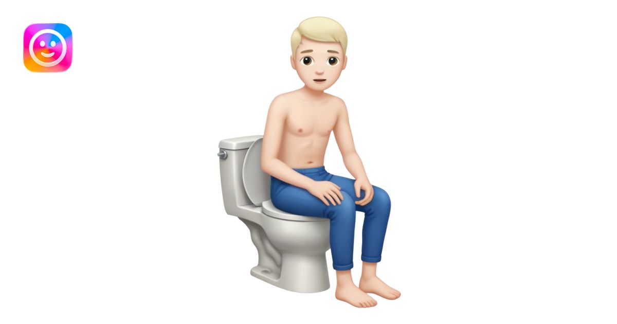 Pooping on a toilet with pants off emoji | AI Emoji Generator