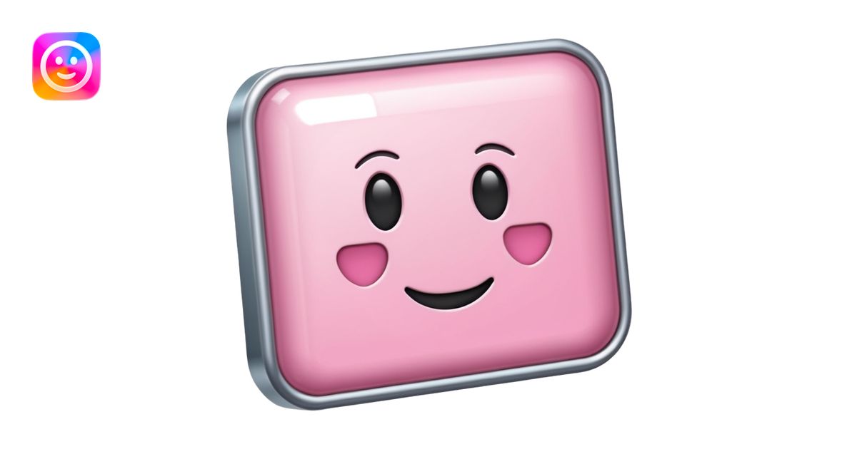 metallic light pink 3d rectangle shape emoji | AI Emoji Generator
