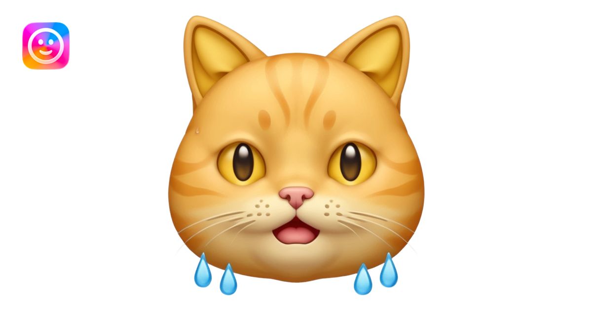 yellow cat like this 😸😿🐱 with crying tears streaming down its cheeks ...