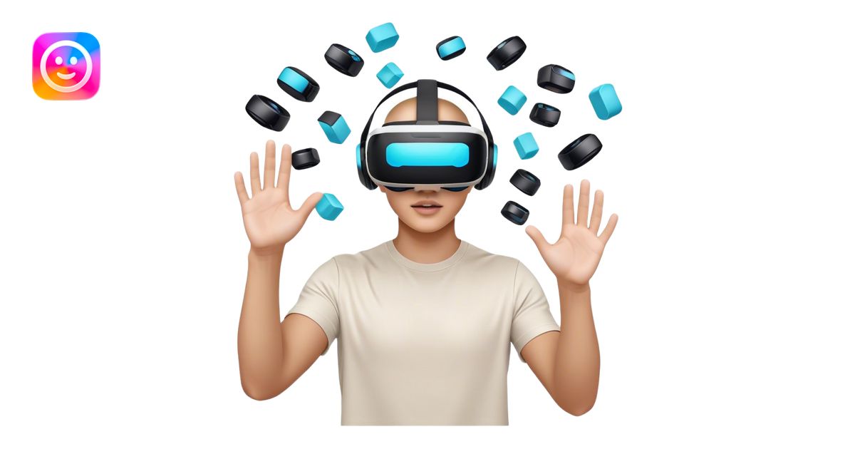 humanless emoji for the creation of VR/AR technology. Show a designer's ...