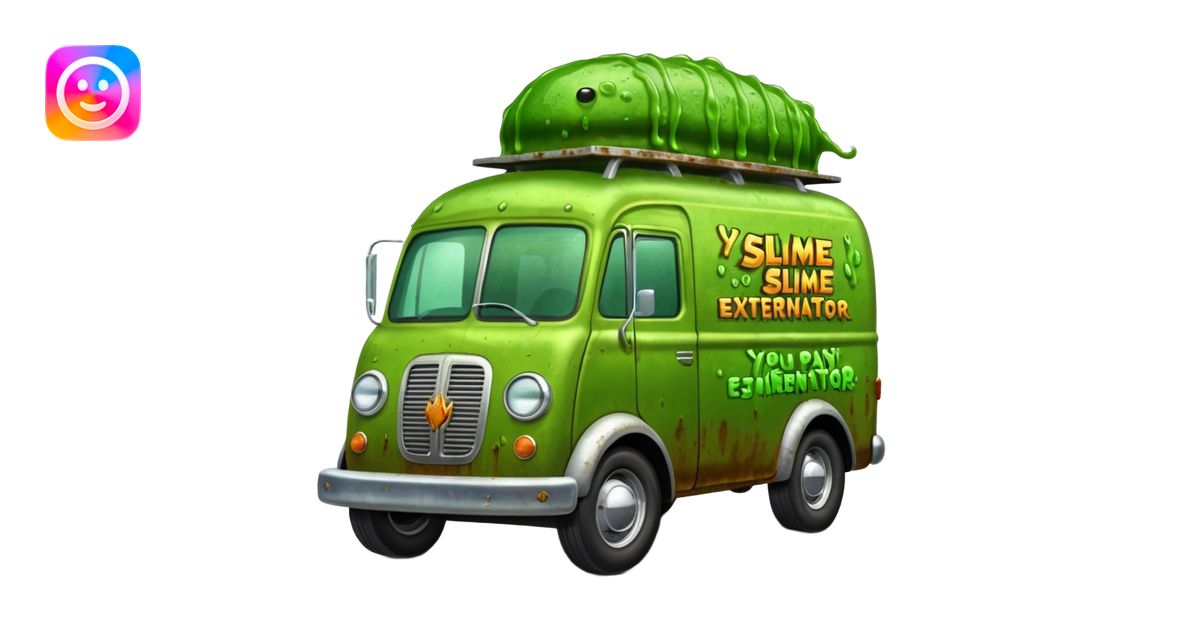Heroic SuperBug Ron’s slime-oozing exterminator antique tall moving van ...