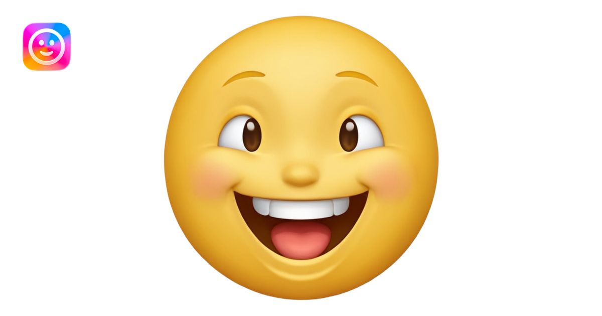 Emoji, yellow round laughing tilted head face emoji | AI Emoji Generator