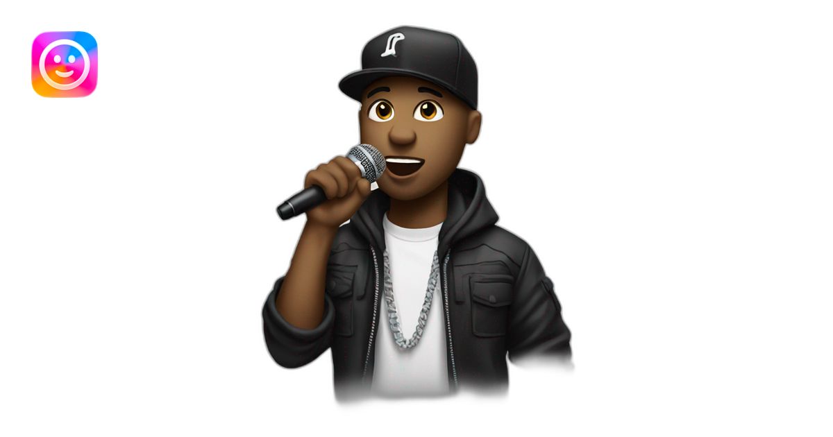 rapper with microphone emoji | AI Emoji Generator