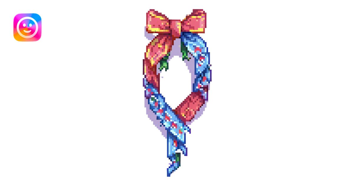 simple and colorful ribbon in pixel art style illustration | AI Emoji ...