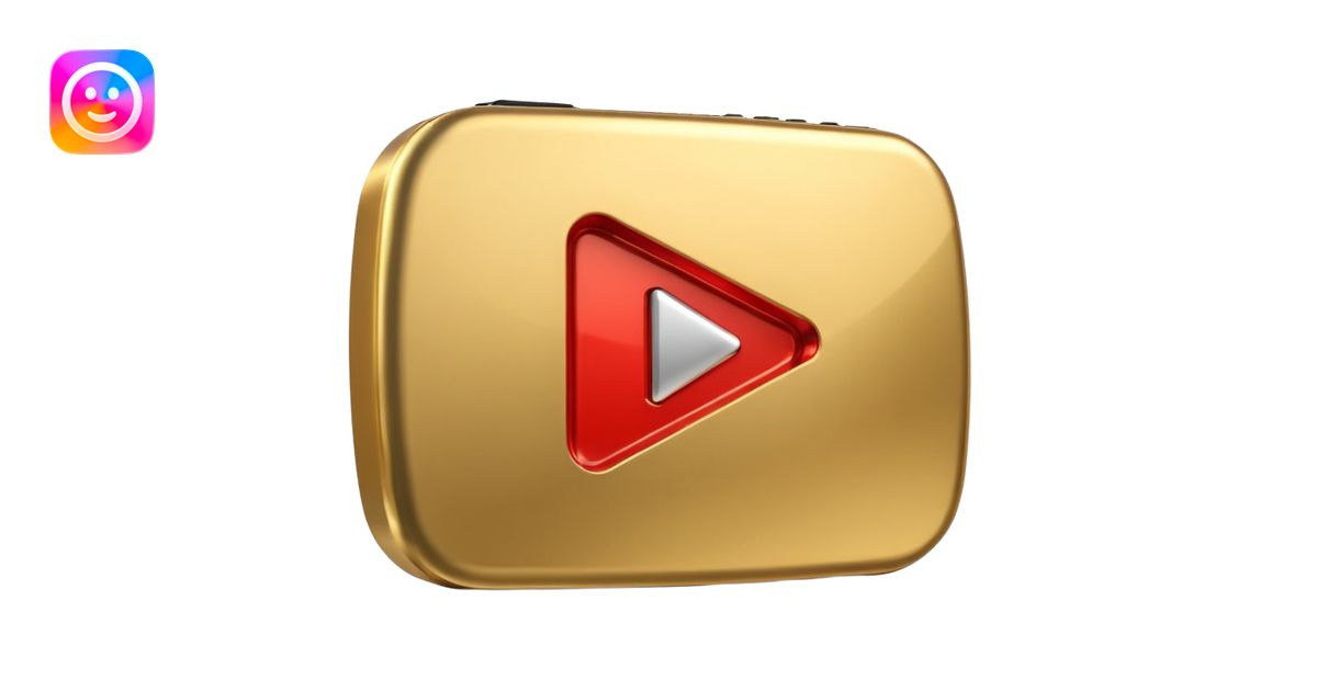 gold youtube play button emoji | AI Emoji Generator