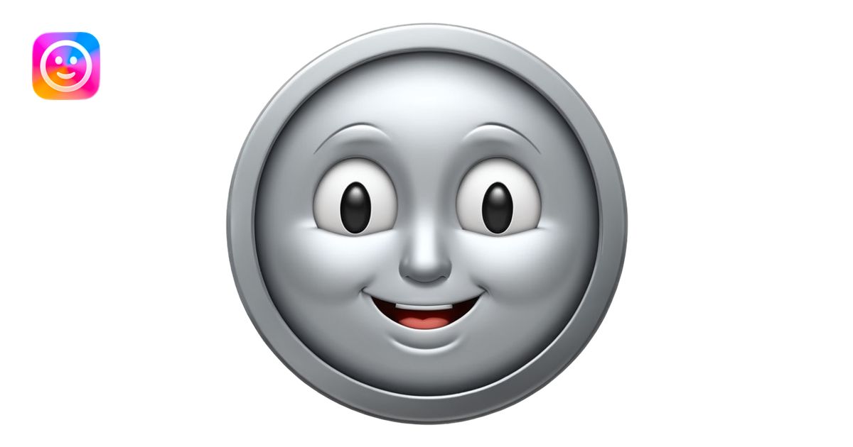 Silver coin wink face emoji | AI Emoji Generator
