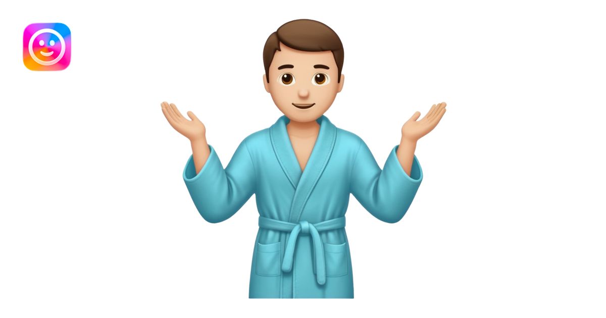 Create a man taking off his bathrobe emoji | AI Emoji Generator