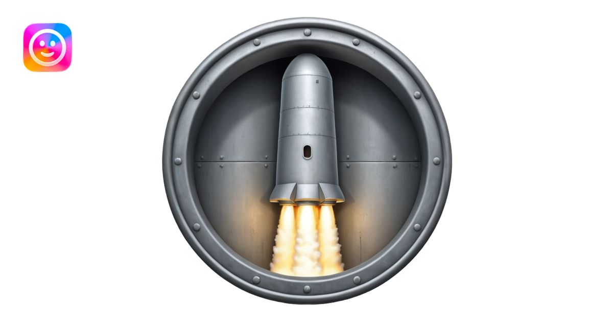 grey missile silo hatch open, and the top two thirds of a white nuclear ...