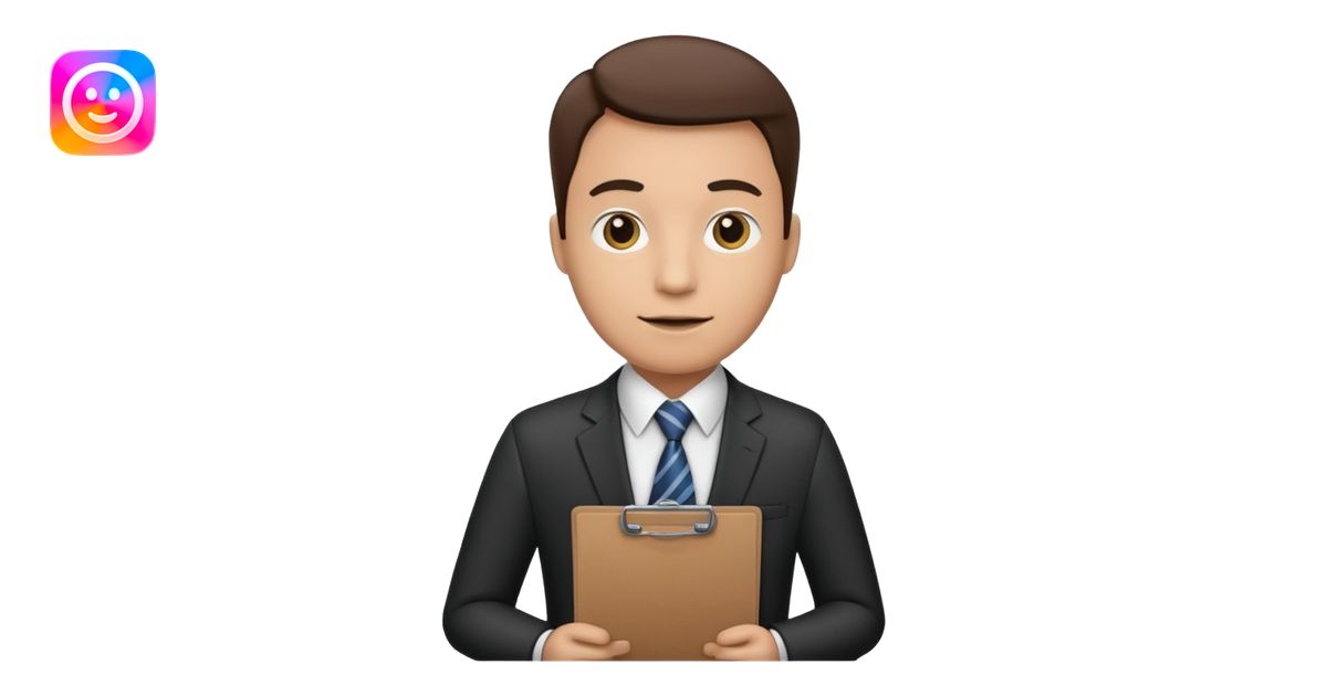 Manager + clipboard + tie, Cafe staff. emoji | AI Emoji Generator