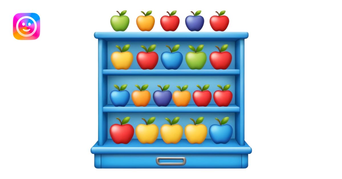 store display shelf with stuff emoji | AI Emoji Generator
