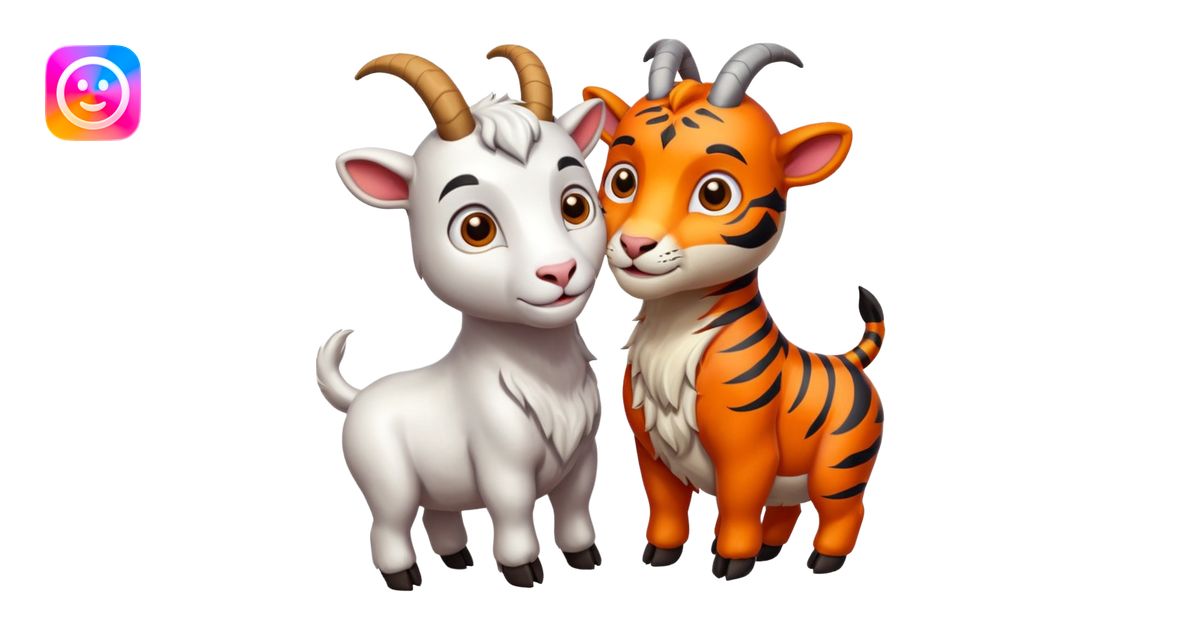 Goats vs Tigers game icons emoji | AI Emoji Generator