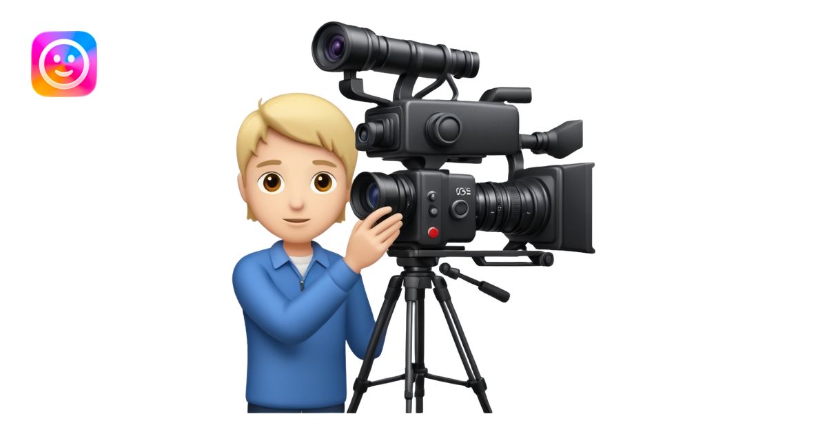 filming in studio with big camers and setup emoji | AI Emoji Generator