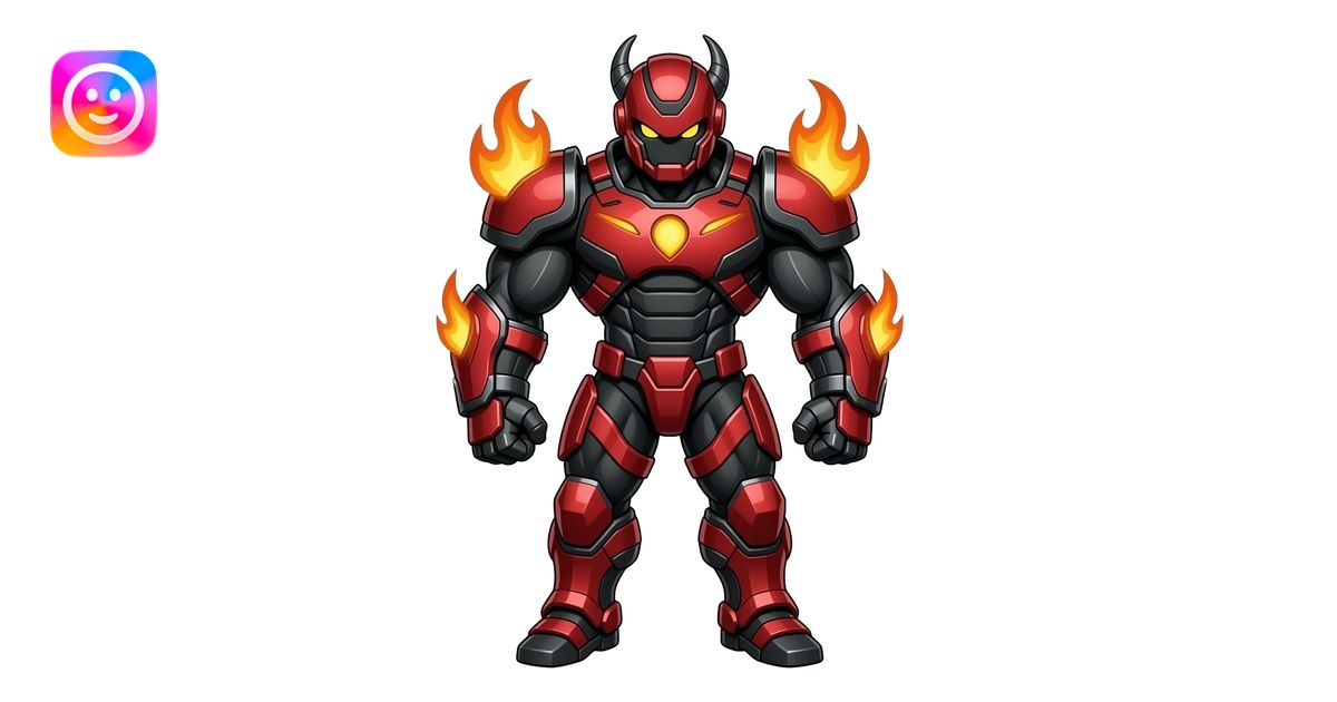incineroar Pokemon red black yellow eyes black muscles emoji | AI Emoji ...