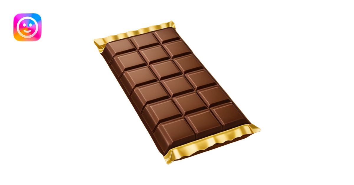 Chocolate Bar, in Half of a Gold Wrapper emoji | AI Emoji Generator