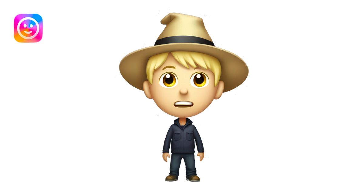 blond boy with hat scared Flashlight in hand spooky halloween emoji ...