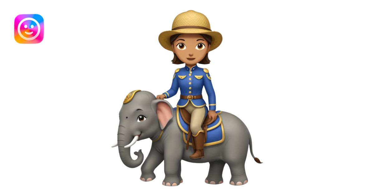 lady Rider on elephant emoji | AI Emoji Generator