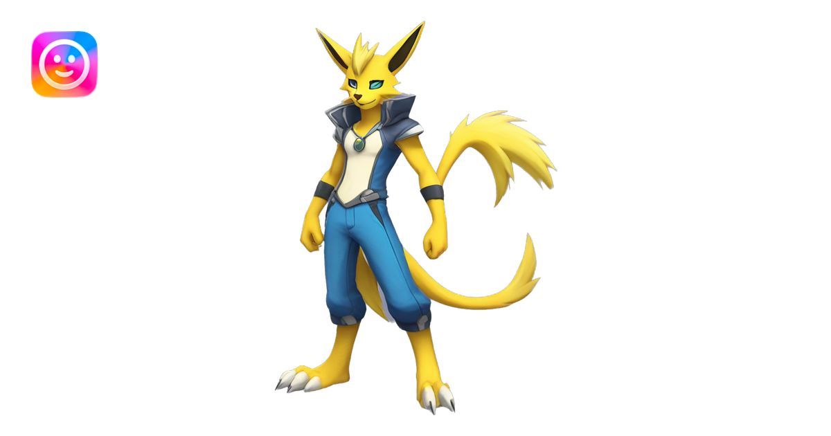 Anthro Cool Zeraora-Lombax-Renamon-Pokémon-Fakémon Full Body Detailed ...