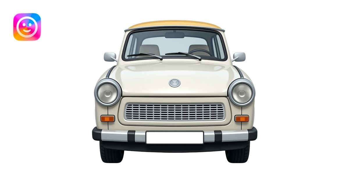 Hyper realistic Trabant east-german car emoji | AI Emoji Generator
