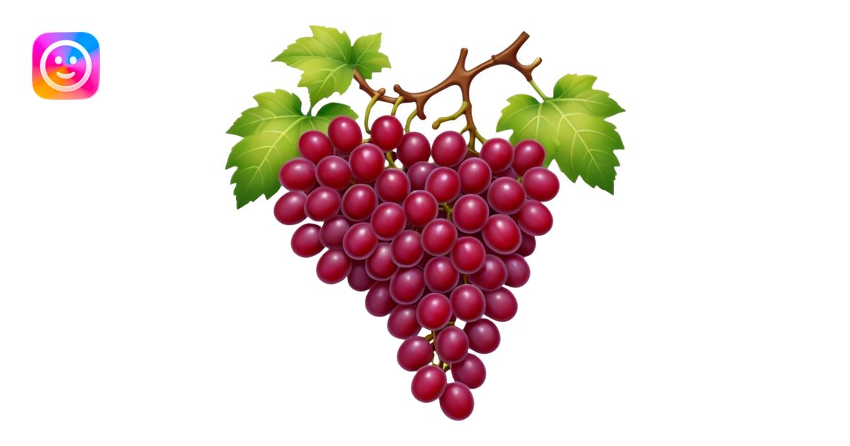 a couple of red grapes on plant emoji | AI Emoji Generator