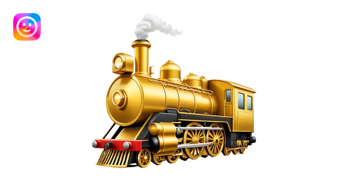 Golden locomotive emoji | AI Emoji Generator