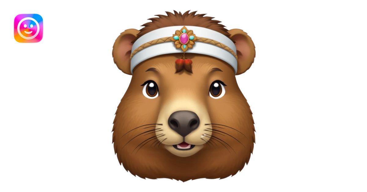 Capybara with Maya headban emoji | AI Emoji Generator