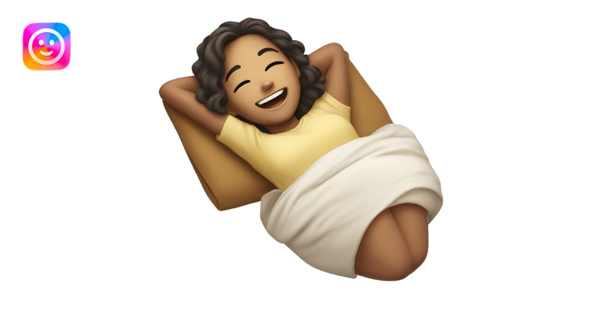 smiling girl lying on back emoji | AI Emoji Generator