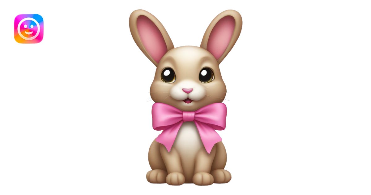 Bunny with pink bow emoji | AI Emoji Generator