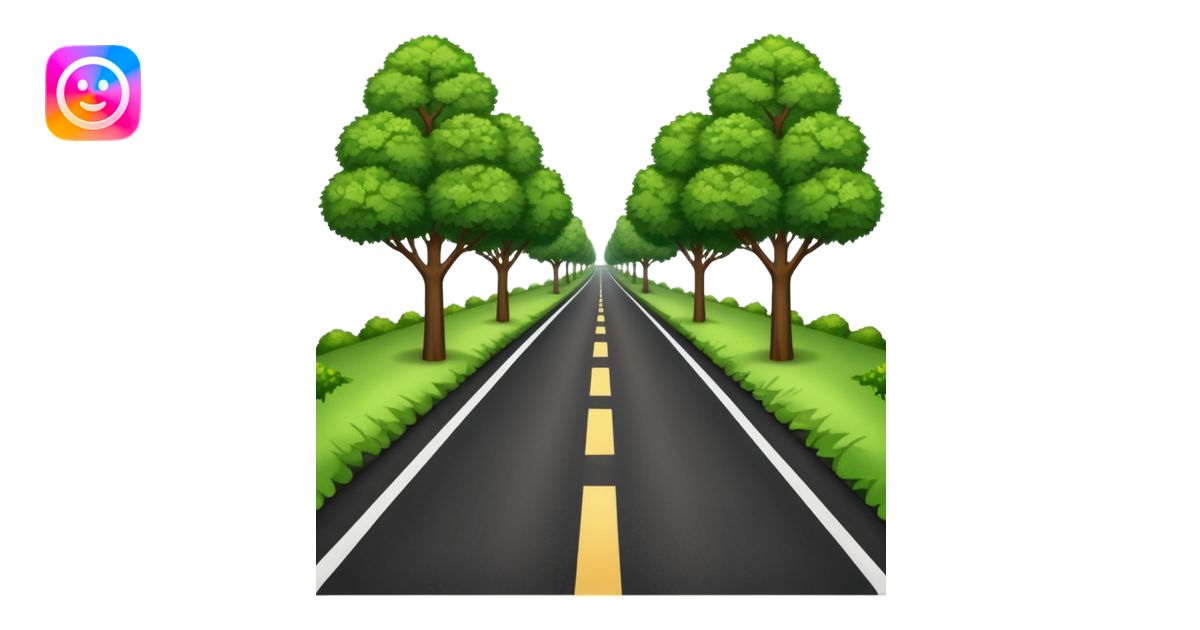 A long HORIZONTAL NOT VERTICAL road! (without lines) with trees and ...