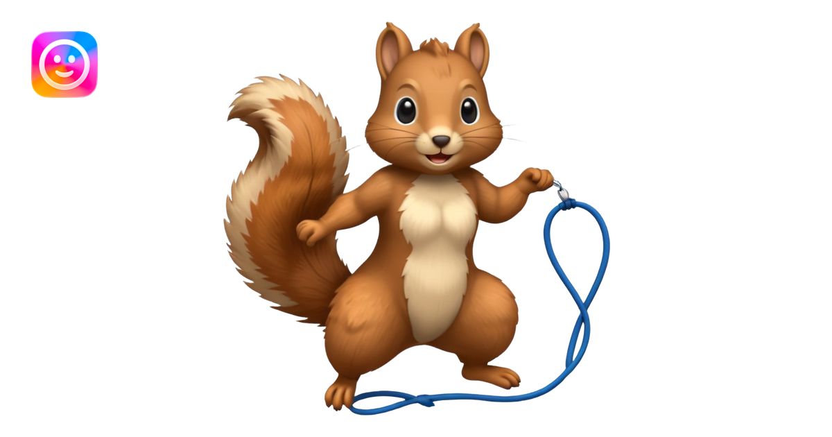 Squirrel playing jump rope emoji | AI Emoji Generator