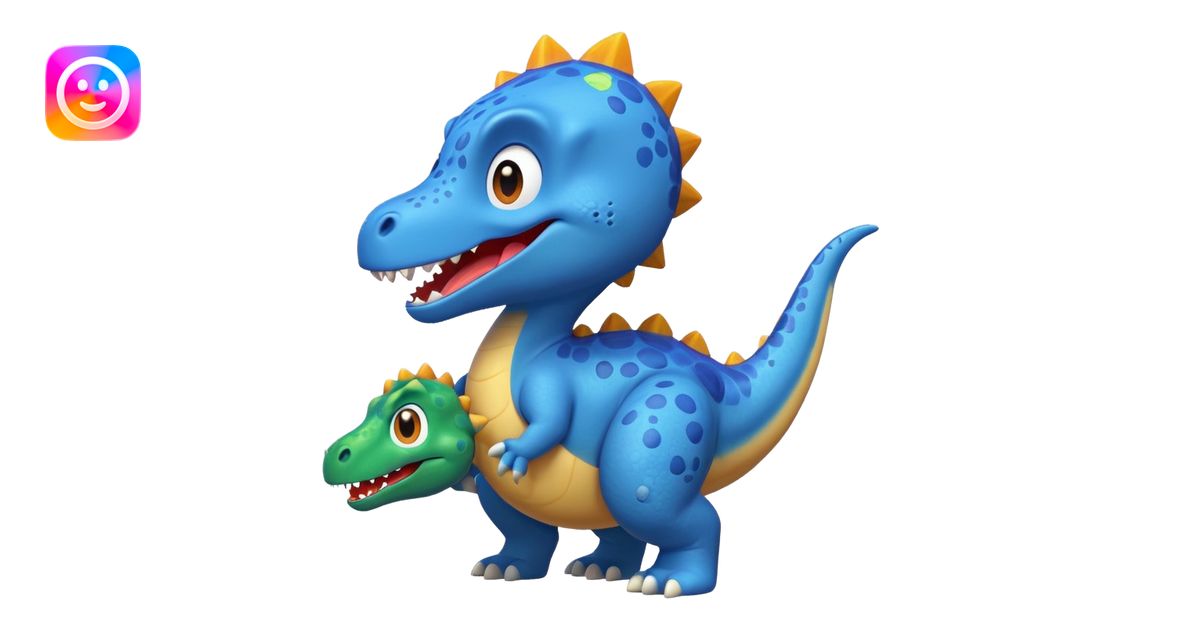 Bluey riding a dinosaur emoji | AI Emoji Generator