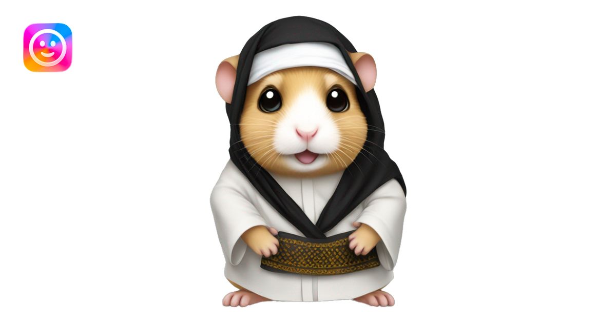 An Arab hamster wearing a thobe and shemagh emoji | AI Emoji Generator