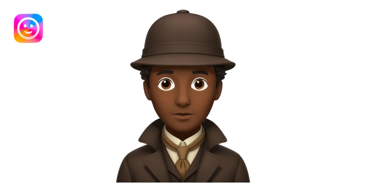 Sherlock Holmes wearing a deerstalker hat in silhouette emoji | AI ...