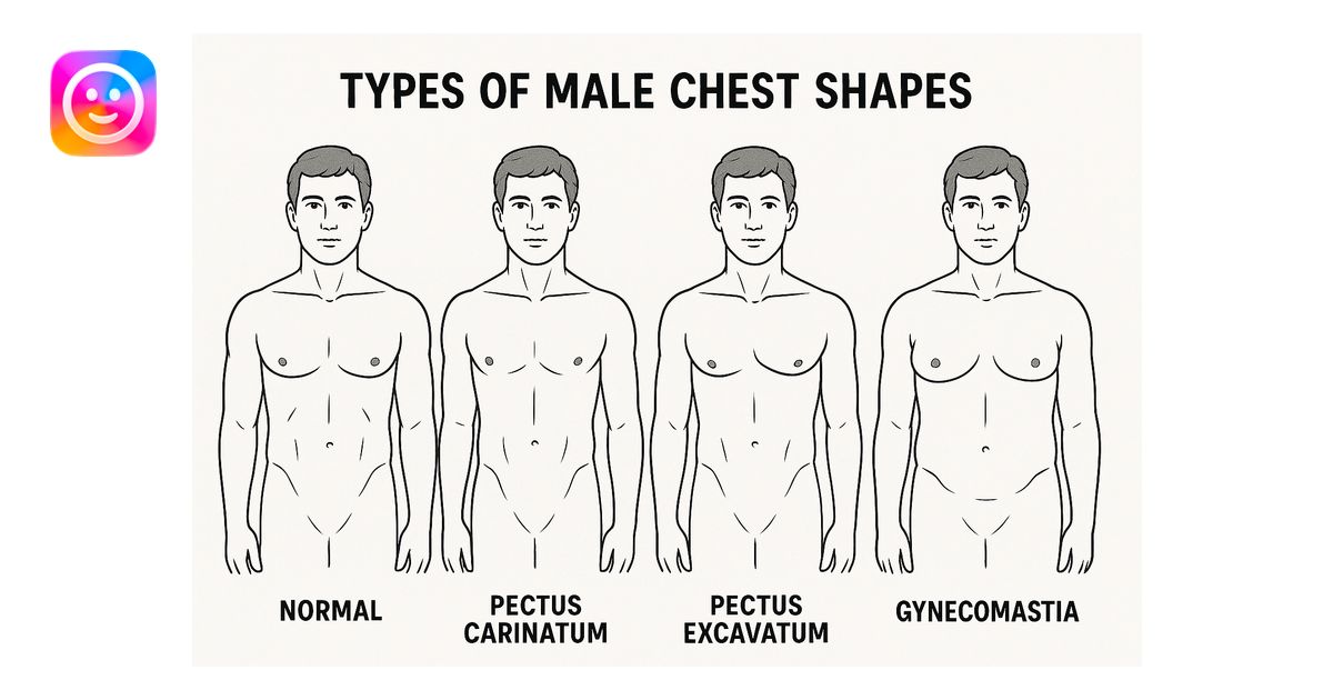 Make image of types of male chest shapes, few examples emoji | AI Emoji ...