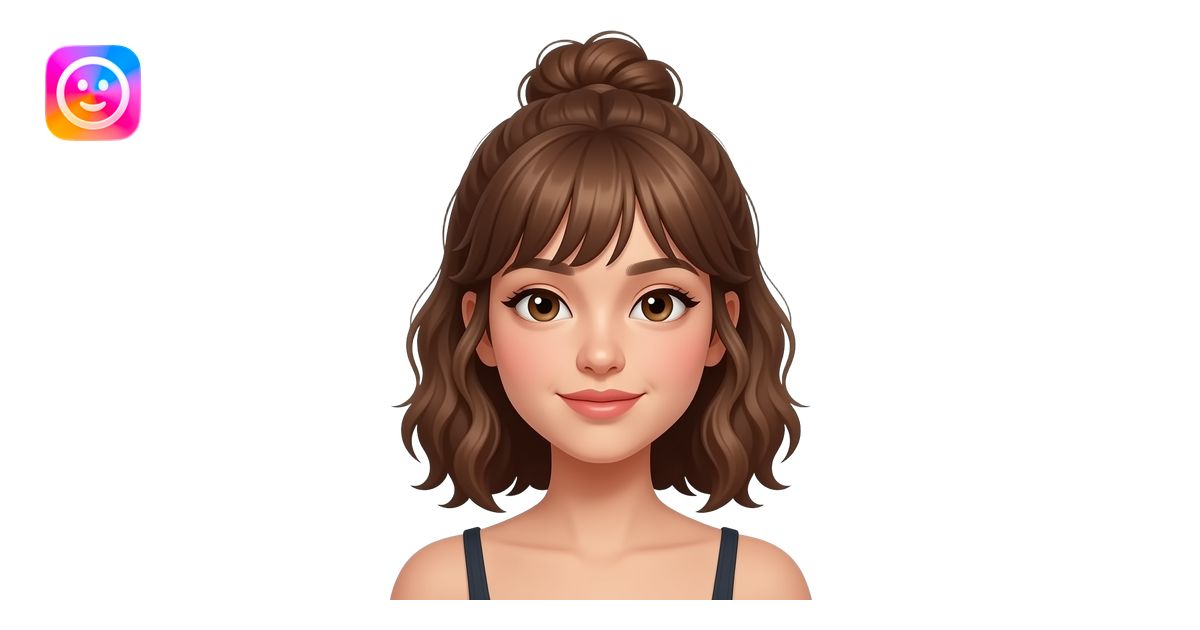 young adult woman, warm skin tone, wavy chestnut hair with curtain ...