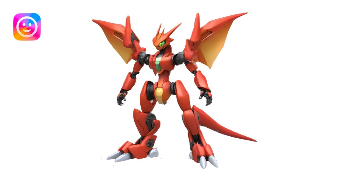 Mechanical Scizor-Guilmon-Charizard-Medabot-Mecha full body emoji | AI ...